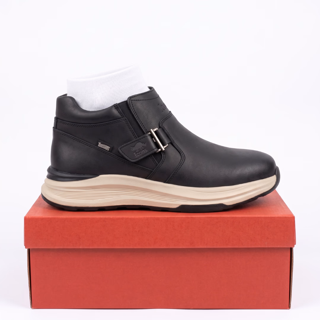 Sepatu Pria Sleting Kulit Tampak Depan