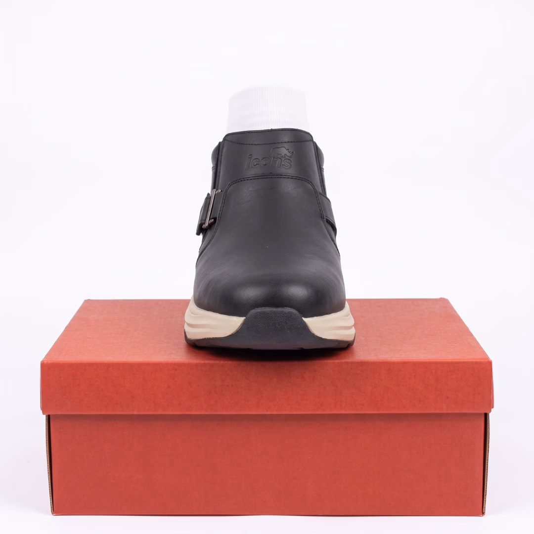 Sepatu Pria Sleting Kulit Detail Sleting