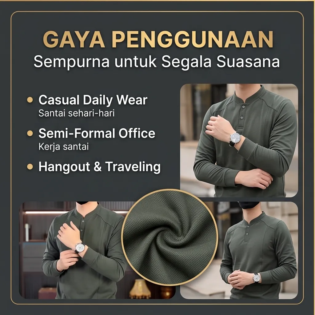 Baju Polo Kasual Pria - Foto 3